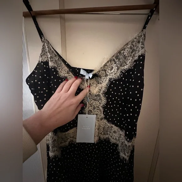 Hill House Black and Cream Polka Dot Maxi Dress - Picture 2 of 3